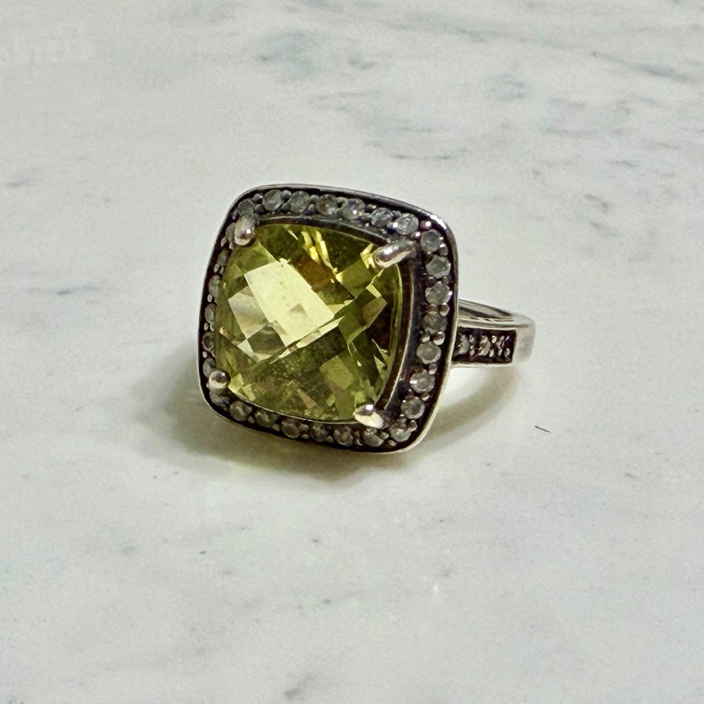 Natural‎ Lemon Quartz Gemstone Ring Set in 925 Sterling Silver 🍋💍